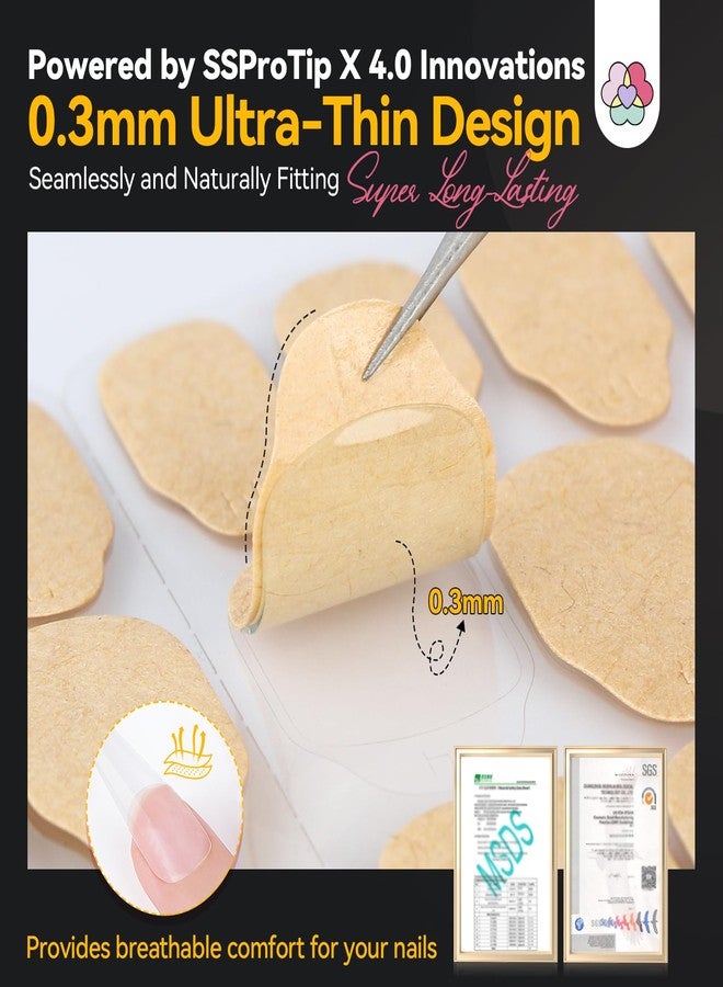SAVILAND 600pcs Nail Sticky Tabs: 15 Sizes Nail Adhesive Tabs 30 Days Long Lasting Nails Stickers for Press Ons 0.3mm Ultra-thin Waterproof for Shower Strong Nails Glue Stickers 20 Sheets Home DIY Use - Image 3