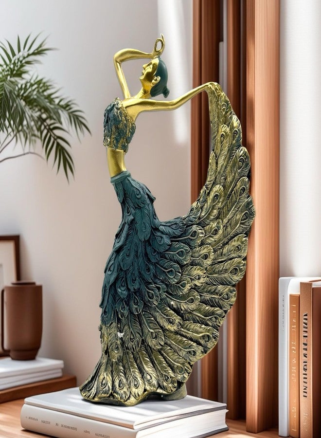 XINDAM Elegant Peacock Art Figurine Dancer Statue Decorative Home & Office Figurines Home Office Display Craft Living Room Decor Ornaments for Tabletop - Image 2