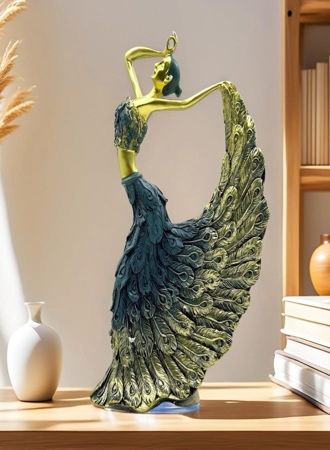 XINDAM Elegant Peacock Art Figurine Dancer Statue Decorative Home & Office Figurines Home Office Display Craft Living Room Decor Ornaments for Tabletop - Image 1