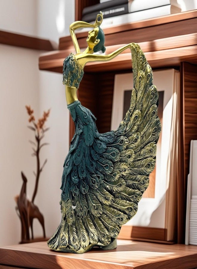 XINDAM Elegant Peacock Art Figurine Dancer Statue Decorative Home & Office Figurines Home Office Display Craft Living Room Decor Ornaments for Tabletop - Image 4