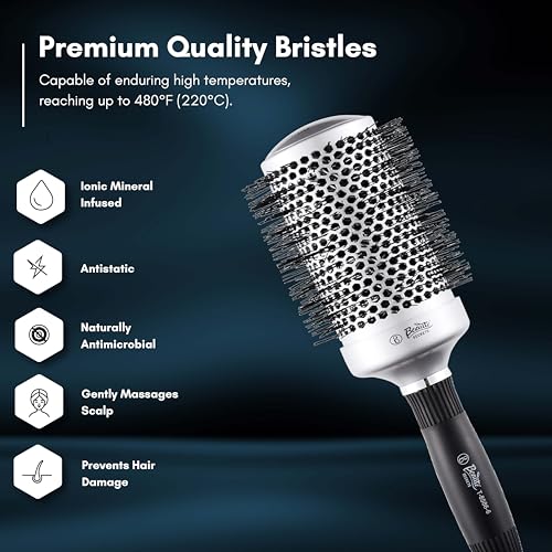 Beauté Secrets Professional Round Brush for Blow Drying Ceramic Ion Thermal Barrel Brush for Precise Styling and Maximum Volume - Lightweight Round Hair Brush for Manageable Hair (54 MM) - Image 4