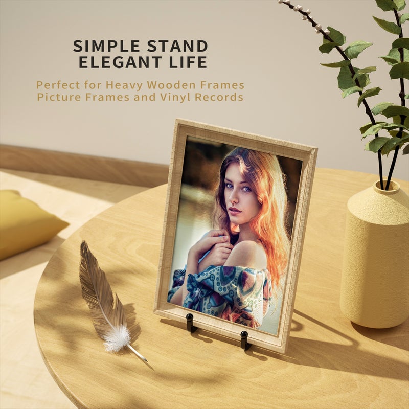 IPAME 6 Inch Metal Square Picture Frame Easel Stands for Plates, Photos, Decor (Black, 2 Pack) - Image 3