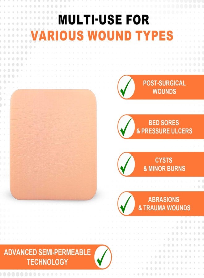 MedVance Silver Foam Ag Sterile Highly Absorbent Dressing with PU Backing, 4"x 4", 5 dressings/Box, 5 Count (Pack of 1) - Image 5