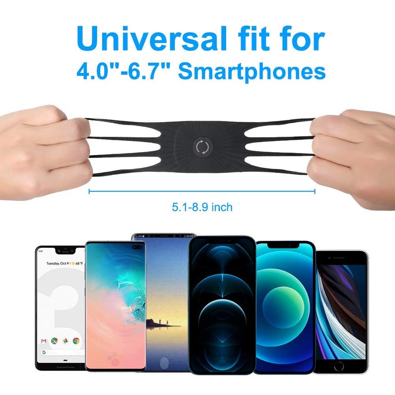 VUP Wristband Phone Holder, 360Â° Rotatable Forearm Armband for iPhone 15/14/13/Pro Max/Pro/Mini/12/11/SE 2020/Xs/XR/X/8/7/Plus, Fits All 4-6.7 Inch Smartphones (Black-Small) - Image 5