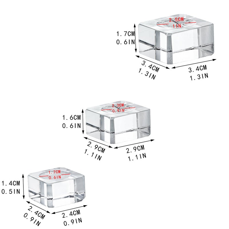 Zeershee 6 Pack Square Crystal Display Rights لكرات الليزر ثلاثية الأبعاد 6pcs. - Image 2