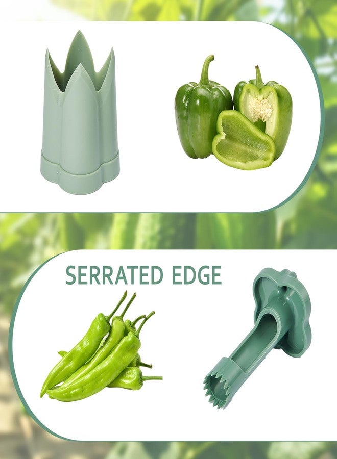 DMwespe Pepper Seed Corers Remover, 3 Pack Fruit Pepper Corer Remover 2 in 1 Bell Pepper Corer Seed Remover Tool, Pepper Deseeder Bell Pepper Corers Tool Pepper Cutter for Vegetables - Image 2