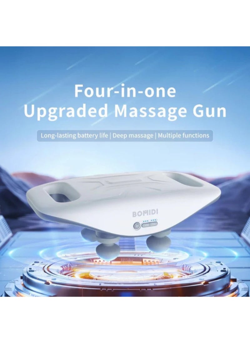 BOMIDI 4-in-1 Massage Gun – Deep Tissue Muscle Massager with 4 Massage Heads, Adjustable Intensity, 2200 RPM, 2500mAh Rechargeable Battery, LED Display, 200-Min Runtime – Gray  - Image 4
