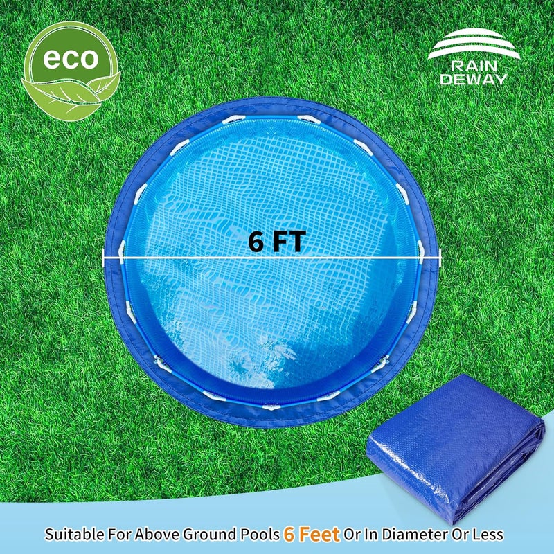 RAINDEWAY 6ft Pool Mat Round Multipurpose Under Pool Cover Easy Fold Pool Cover Above Ground Pool Protector Mat Prevent Pool Punctures - Image 2