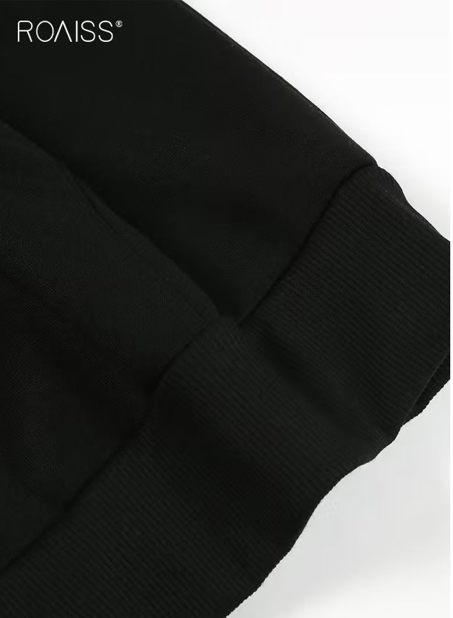 roaiss Women's Heart Print Kangaroo Pocket Hoodie Casual Long Sleeve Drawstring Hooded Sweatshirt for Autumn and Winter, Soft Fleece Lined with Ribbed Cuffs for Cozy Comfort - Image 4