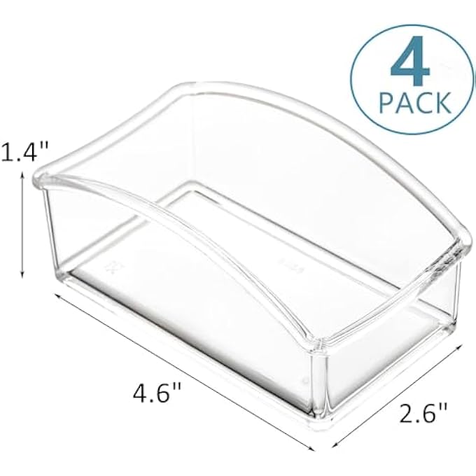 SWIUKPHE 2 Pack Tea Packet Organizer Clear Tea Storage Box Forkitchen Pantry Countertop Cabinet Small Tea Caddy Holder For Beverage Supplies Salt Sweetened Pouc - Image 5