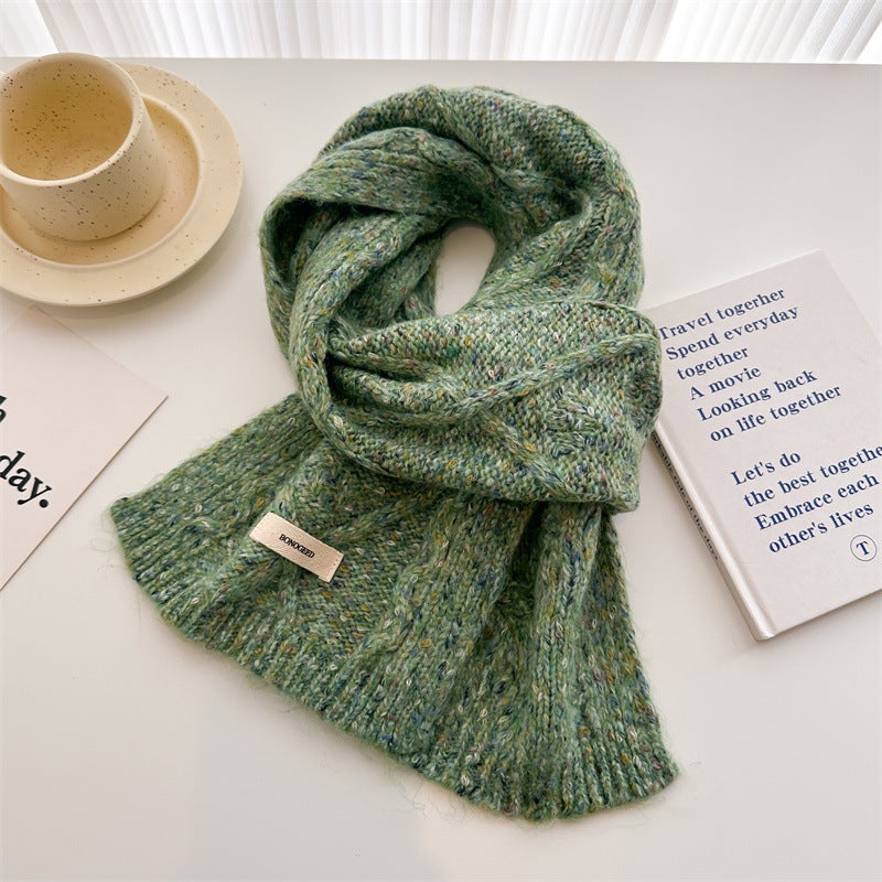 2024 New Double-sided Jacquard Solid Color Wool Knitted Scarf Mid-length Shawl Scarf All-match Warm Autumn and Winter Women - Image 3