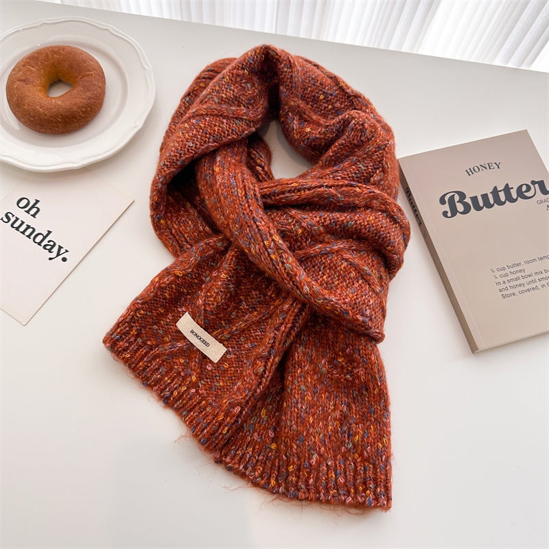 2024 New Double-sided Jacquard Solid Color Wool Knitted Scarf Mid-length Shawl Scarf All-match Warm Autumn and Winter Women - Image 5