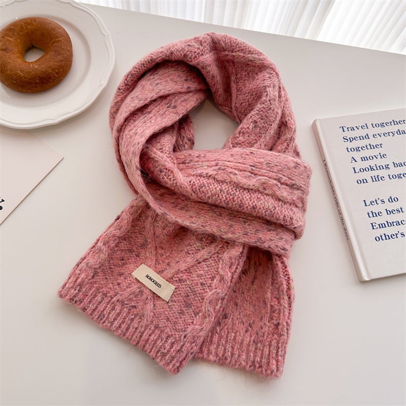 2024 New Double-sided Jacquard Solid Color Wool Knitted Scarf Mid-length Shawl Scarf All-match Warm Autumn and Winter Women - Image 4