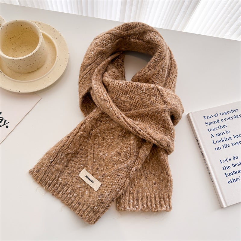 2024 New Double-sided Jacquard Solid Color Wool Knitted Scarf Mid-length Shawl Scarf All-match Warm Autumn and Winter Women - Image 2