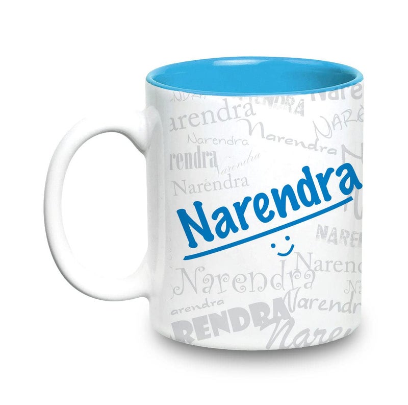Hot Muggs Me Graffiti Mug - Narendra Personalised Name Ceramic, 315ml, 1 Unit - Image 5