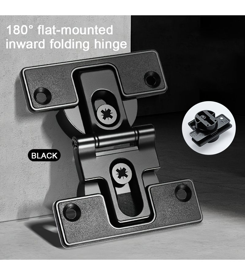 2pcs Set of 180 Degree Concealed Double Door Hinges Black Luxury Edition - Image 1