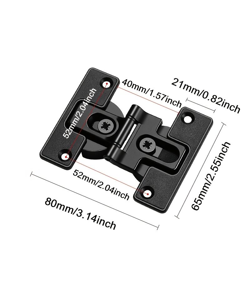 2pcs Set of 180 Degree Concealed Double Door Hinges Black Luxury Edition - Image 2
