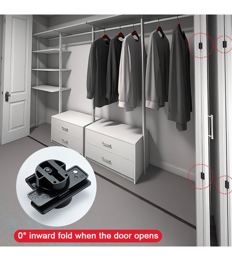 2pcs Set of 180 Degree Concealed Double Door Hinges Black Luxury Edition - Image 4