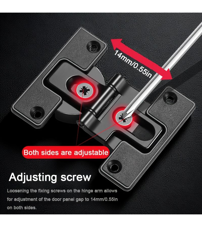 2pcs Set of 180 Degree Concealed Double Door Hinges Black Luxury Edition - Image 5
