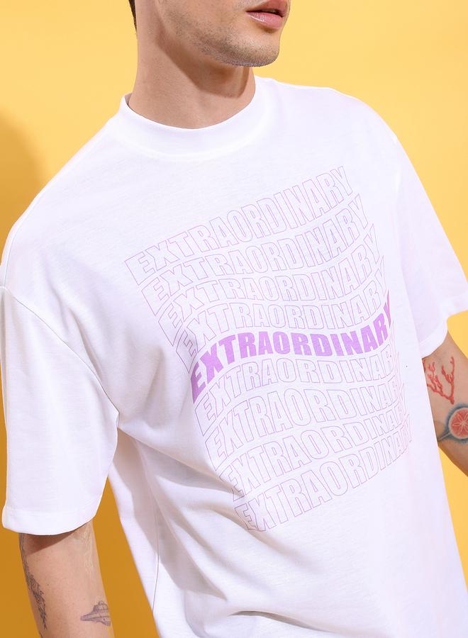 Ketch Graphic Print Round Neck Oversized T-Shirt - Image 5