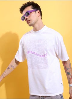 Ketch Graphic Print Round Neck Oversized T-Shirt by Styli  - Image 4