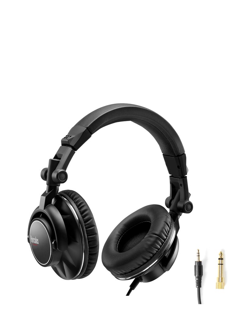 Hercules DJ Hercules HDP DJ60 – Professional-Quality DJ Headphones - High Performance, Foldable and Comfortable - Black 