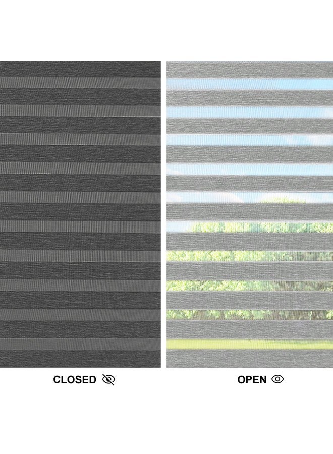 HIPPO Premium Zebra Blinds Wooden Design Polyester Blend Semi/Complete Privacy Indoor Roller Blinds for Windows (Moonlight-Grey || 4FTX5FT) - Image 5