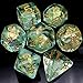 Haxtec Light Green DND Dice Set 7PCS Filled Resin Polyhedral DD Dice WIridescent Mylar Inclusion for Roleplaying Games Compatible with Dungeons and Dragons Gift - Image 2