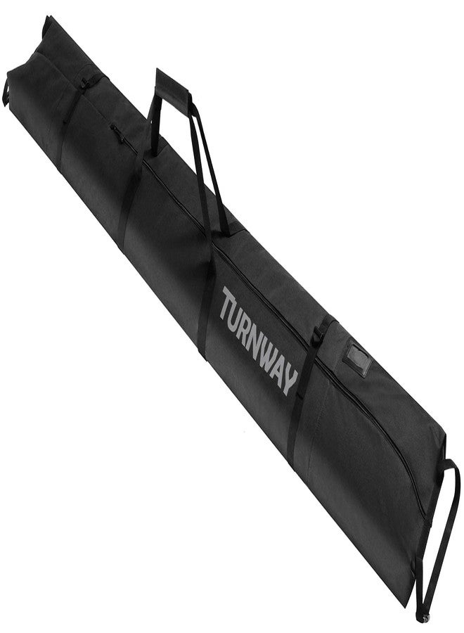 TurnWay Ski Bag | Transport Skis Up to 215 cm, Poles & Extras | Waterproof - for Men, Women and Youth (Black) - Image 1