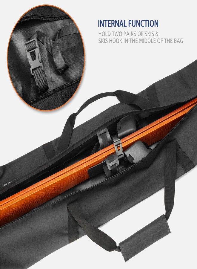 TurnWay Ski Bag | Transport Skis Up to 215 cm, Poles & Extras | Waterproof - for Men, Women and Youth (Black) - Image 3