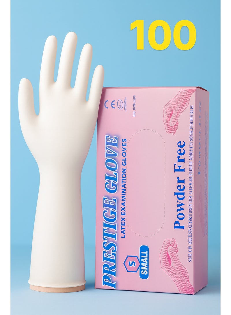 Prestige Glove Latex Examination Gloves – Powder Free – Small Size – Medical & Professional Use – High Quality - Image 2