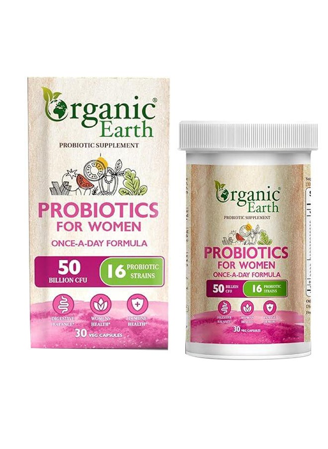 Organic Earth - Probiotics 50 Billion Cfu For Women Daily Digestive And Immune Health, 30S Cap - Image 1