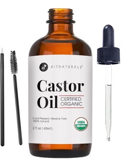 Kate Blanc Organic Castor Oil 60ml Eyelash & Eyebrow Growth Serum | Nourishing Hair, Skin & Nail Treatment | Promotes Hair Growth & Conditions | Cold Pressed & Hexane free | 100% Pure & Hexane-Free  - Image 1