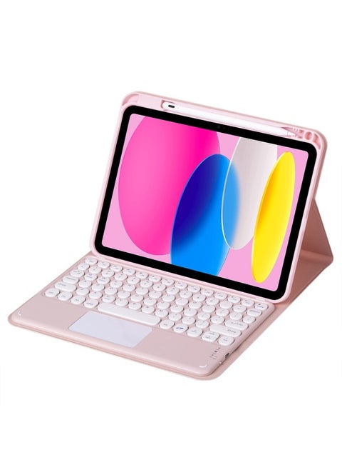 Suitable For IPad 10.2 Keyboard Protective Cover Pro11 Round Key Cap Air5 Right Slot Wonderful Control Keyboard Cover 10 Generation-Color:Pink + Pink Keyboard (upgraded Version)-Product Type:ipad Pro 11/Air4 /Air5 10.9/Air11 2024