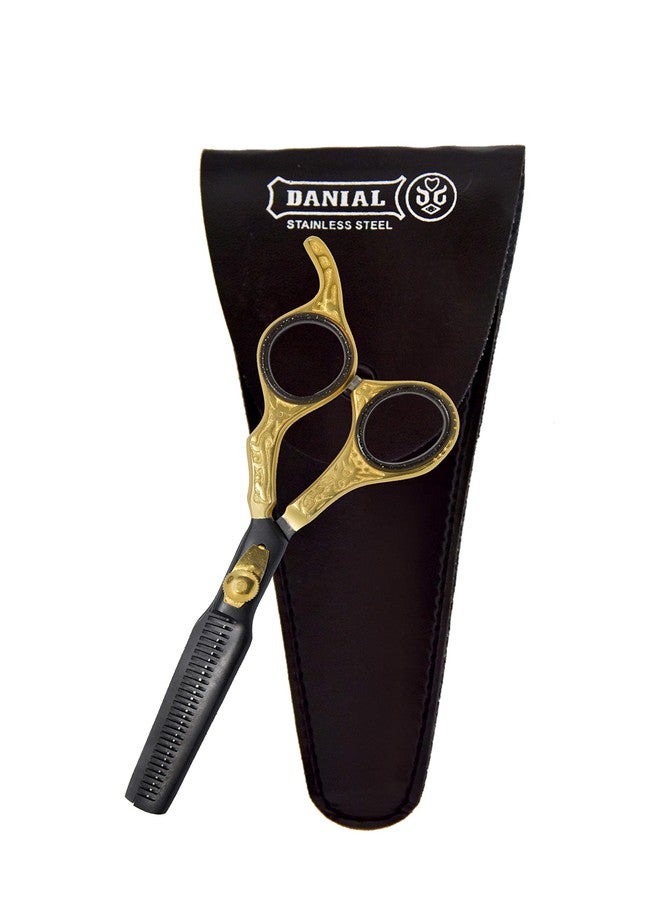 DANIAL HIGH CARBON SERIES THINNING SCISSORS for Hair Cutting Scissors for Men Women Professional Salon Barber Exclusive Hair Cutting Scissors Home Hair Cutting Tools Single Thinning BLACK N GOLD COLOR - Image 5