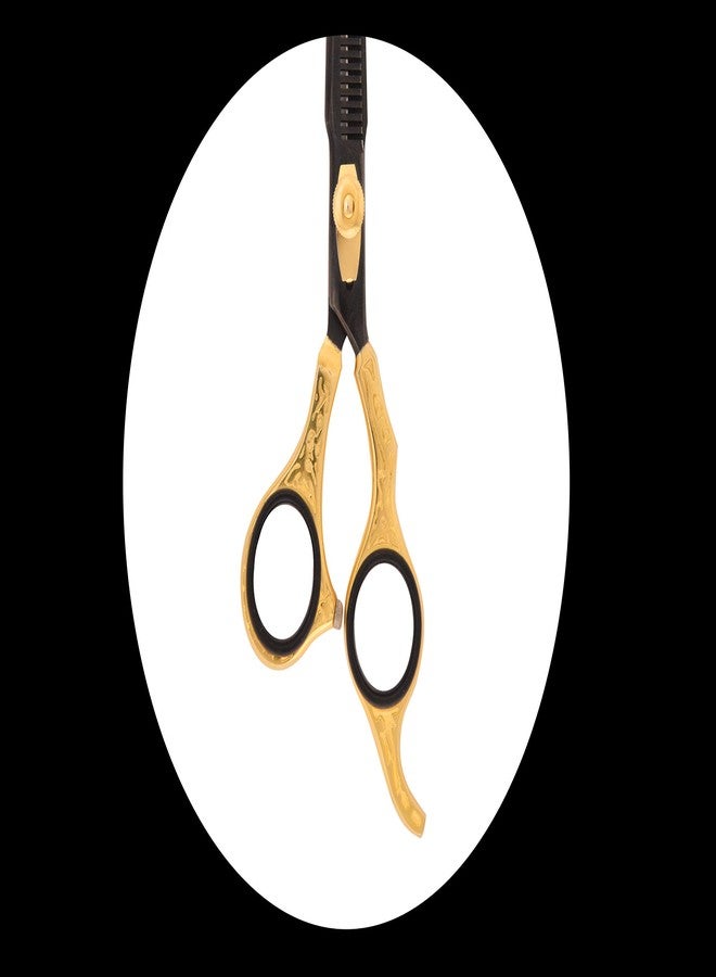 DANIAL HIGH CARBON SERIES THINNING SCISSORS for Hair Cutting Scissors for Men Women Professional Salon Barber Exclusive Hair Cutting Scissors Home Hair Cutting Tools Single Thinning BLACK N GOLD COLOR - Image 4