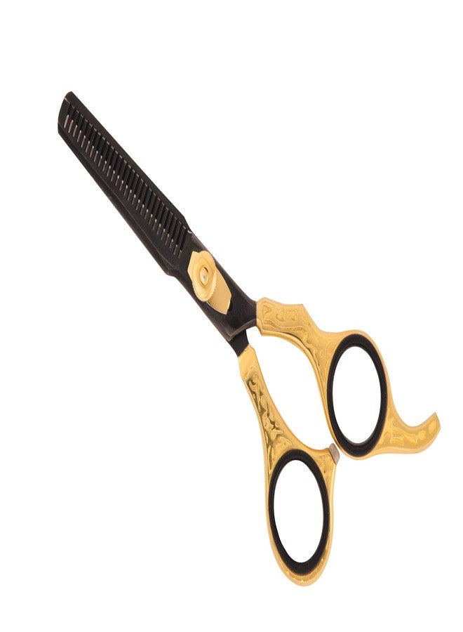 DANIAL HIGH CARBON SERIES THINNING SCISSORS for Hair Cutting Scissors for Men Women Professional Salon Barber Exclusive Hair Cutting Scissors Home Hair Cutting Tools Single Thinning BLACK N GOLD COLOR - Image 3
