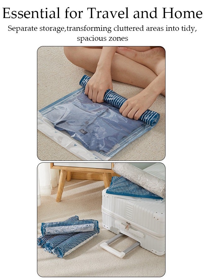 DUNISO Home Brand Vacuum Storage Bags- Pack of 6 (2 Large + 2 Medium + 2 Small) Reusable Compression Bags Space Saver for Packing, Clothes, Comforters , Blankets,No Pump Needed - Image 2