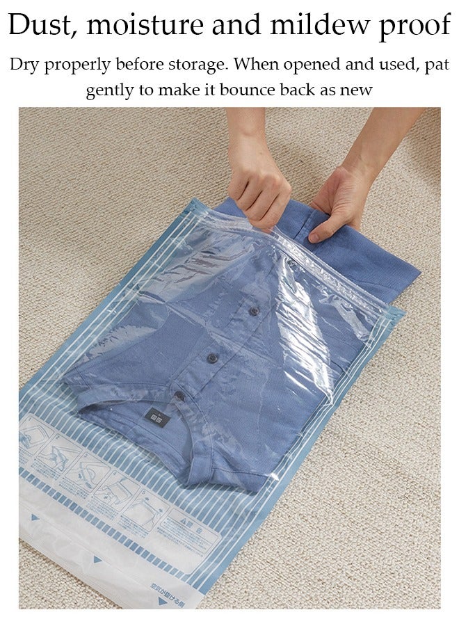 DUNISO Home Brand Vacuum Storage Bags- Pack of 6 (2 Large + 2 Medium + 2 Small) Reusable Compression Bags Space Saver for Packing, Clothes, Comforters , Blankets,No Pump Needed - Image 5