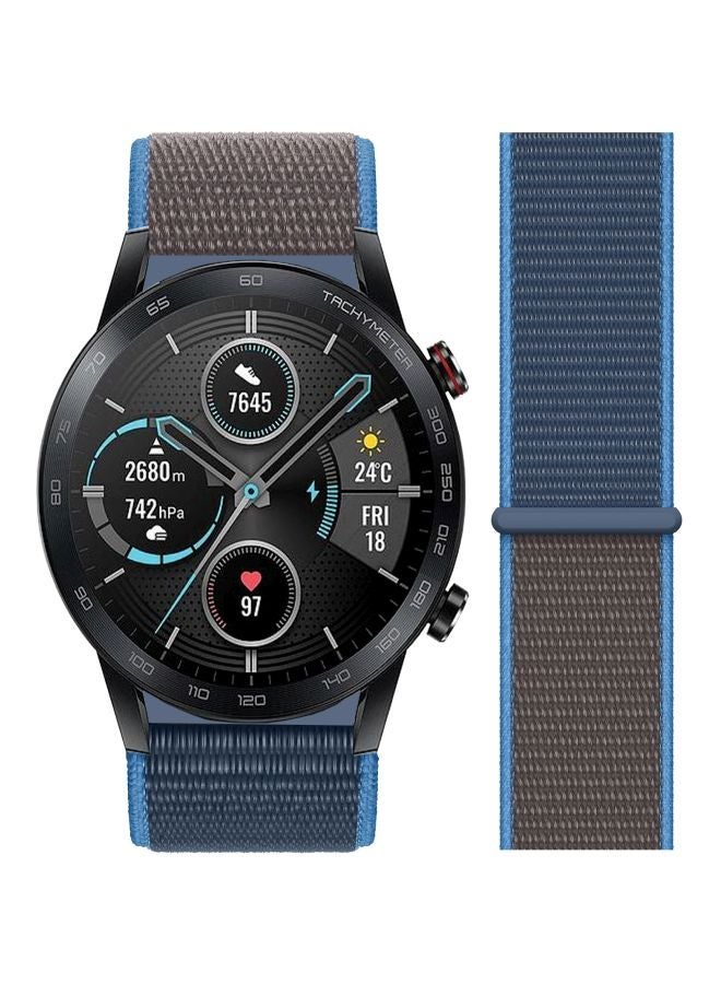 Loquat Replacement Band For Huawei Honor MagicWatch 2 46mm Surf Blue/Black - Image 2