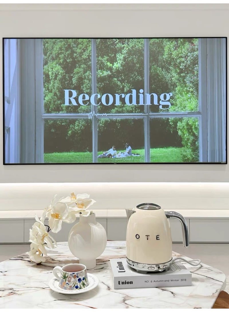 OTE 1.5L Electric Kettle, Retro Water Boiler with LCD Temperature Display, 5-Speed Temperature Control & Auto Keep Warm Function Cream - Image 2