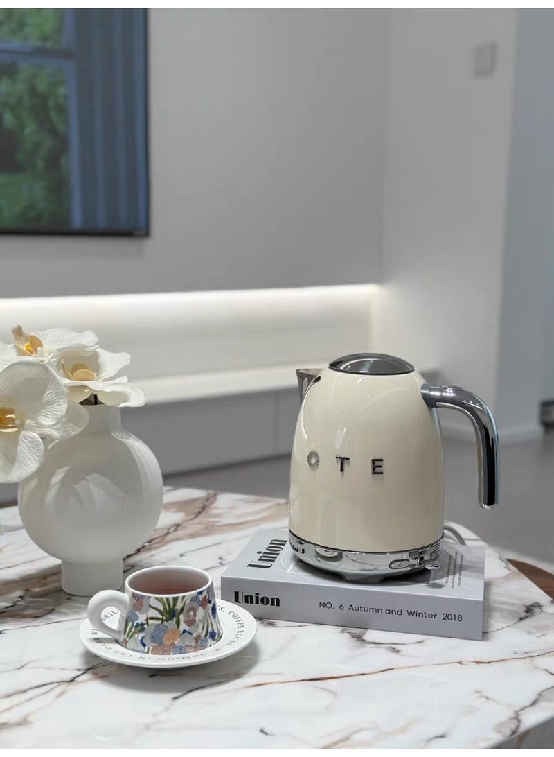 OTE 1.5L Electric Kettle, Retro Water Boiler with LCD Temperature Display, 5-Speed Temperature Control & Auto Keep Warm Function Cream - Image 3