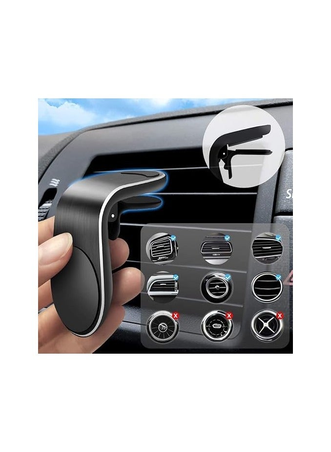 أتش أتش حامل هاتف السيارة، مغناطيسي قوي لتنفيس الهواء، حامل هاتف للسيارة، حامل هاتف للسيارة، حامل سيارة عالمي على شكل حرف L لأي هاتف ذكي، حامل هاتف خلوي عالمي ذكي - Image 2