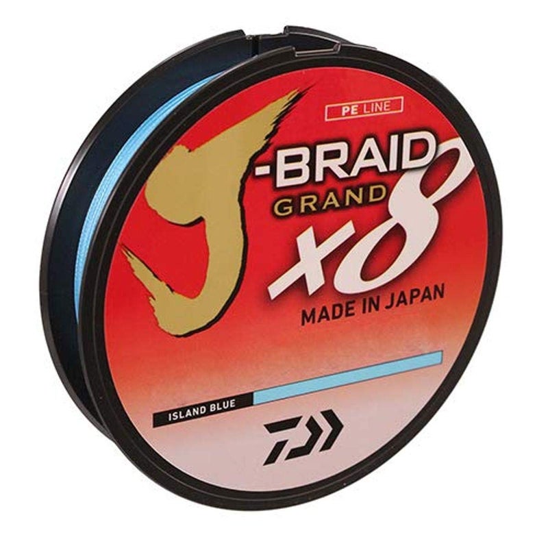 Daiwa JBGD8U8-150IB J-Braid X8 Grand Braided Line, 150 Yards, 8 Lbs Tested, .005" Diameter, Island Blue