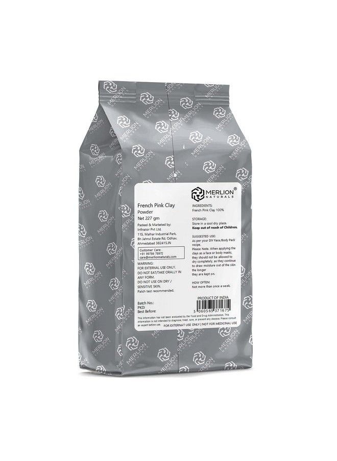 MERLION NATURALS - French Pink Clay Powder By Merlion Naturals; 227Gm / 8Oz - Image 1