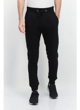 French Connection Men Drawstring Side Pocket Fleece Sweatpants, Black  - Image 1