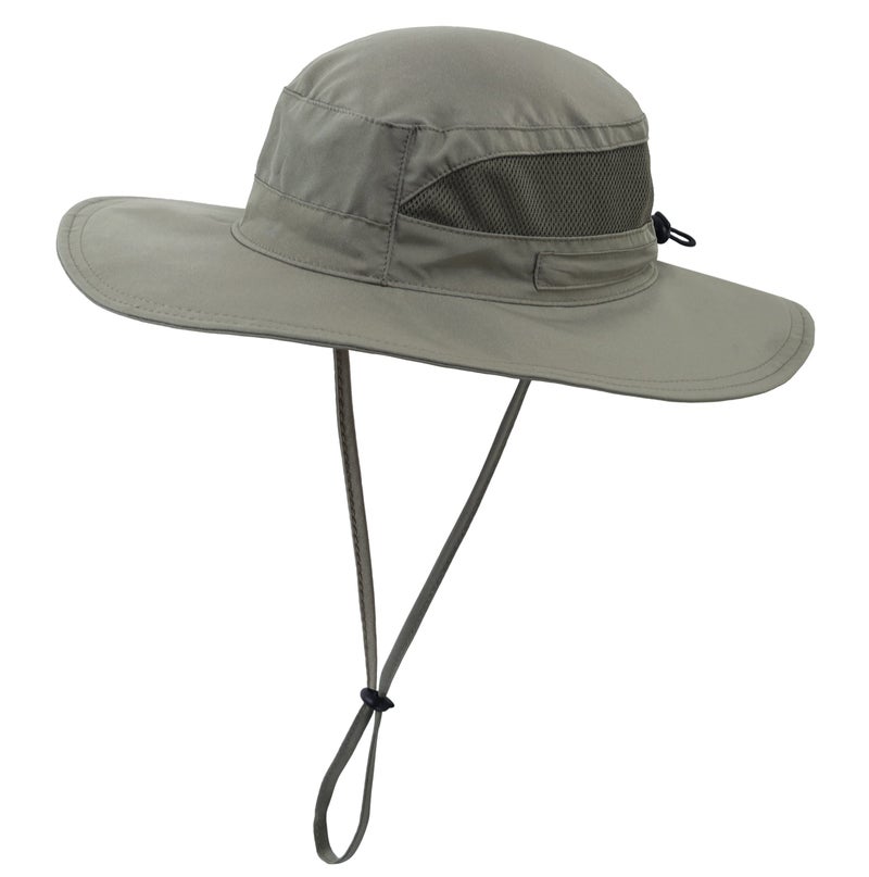 Connectyle قبعات شاطئية صيفية للنساء من كونكتايل، قبعة دلو شبكية قابلة للتنفس، حماية من الشمس بحد واسع، حماية من الأشعة فوق البنفسجية، قبعة صيد ومشي، لون أخضر عسكري - Image 1