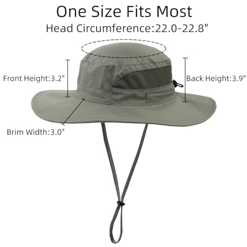 Connectyle قبعات شاطئية صيفية للنساء من كونكتايل، قبعة دلو شبكية قابلة للتنفس، حماية من الشمس بحد واسع، حماية من الأشعة فوق البنفسجية، قبعة صيد ومشي، لون أخضر عسكري - Image 3