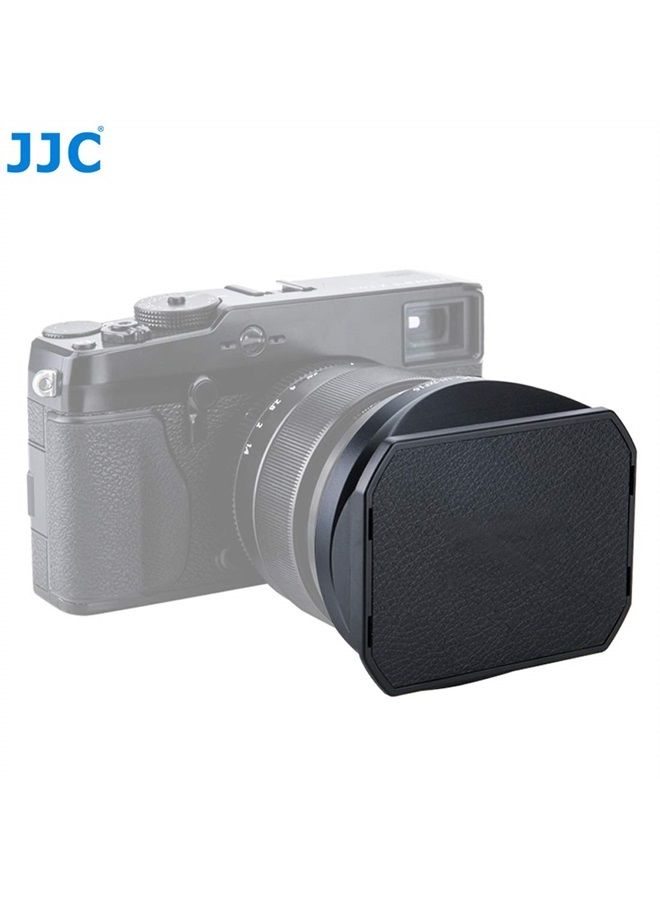 JJC LH-JXF16 Square Metal Bayonet Hood for Fujinon XF16mmF1.4 R WR, Fujinon Lense XF 16mm F1.4 R WR, Fuji 16mm F1.4 Lens Hood, Fujinon 16mm 1.4 Hood, Slide Front Cap, Replaces Fujifilm LH-XF16  - Image 2
