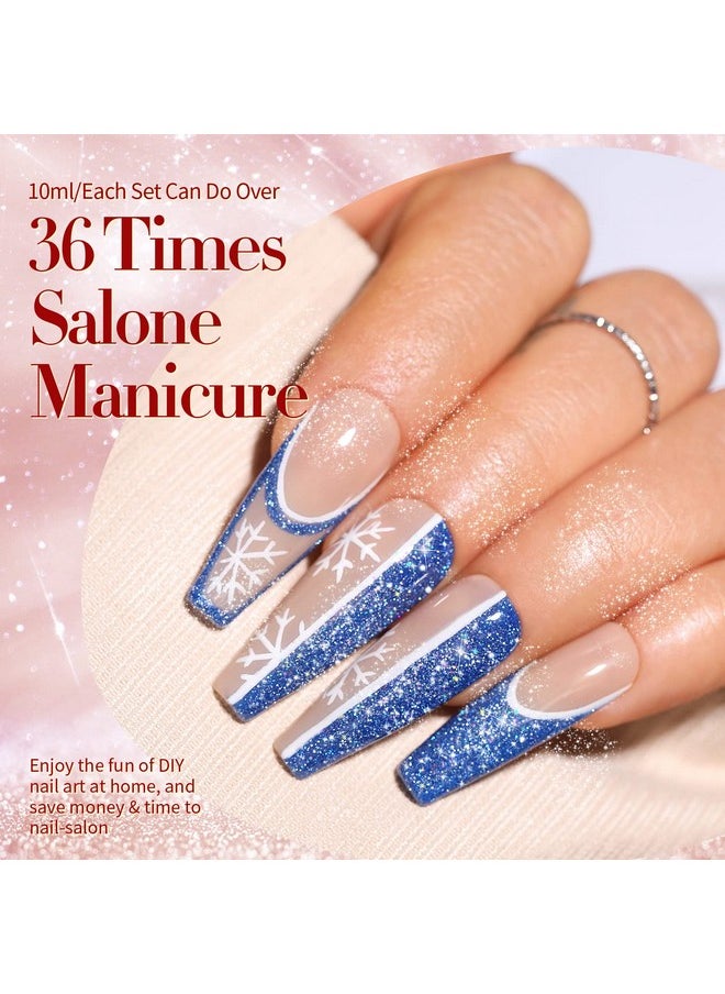 Born Pretty - Reflective Glitter Gel Polish Colorful Sparkly Shiny Disco Dj Led Gel Nail Polish Nail Varnish 6Pcs 10Ml - Image 1